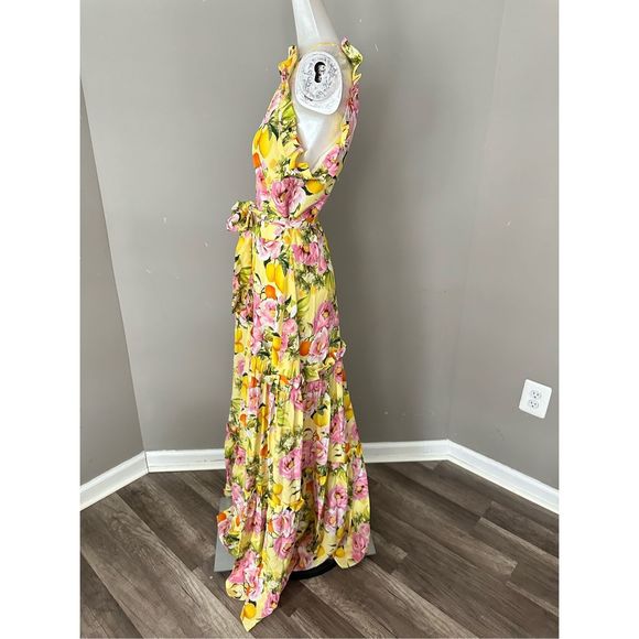 Borgo de Nor Tatiana Teired Silk Halter Gown US 12 $1272 - Picture 9 of 12